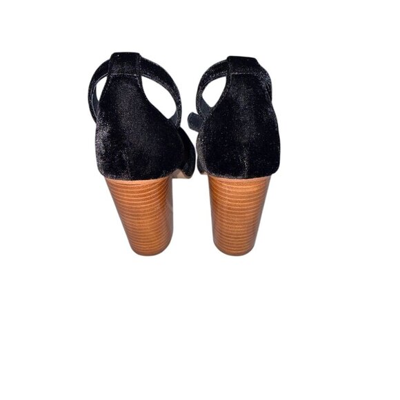 Soludos Black Velvet Ankle-Strap Block Heels - Circa 2018-2020 - Picture 4 of 7